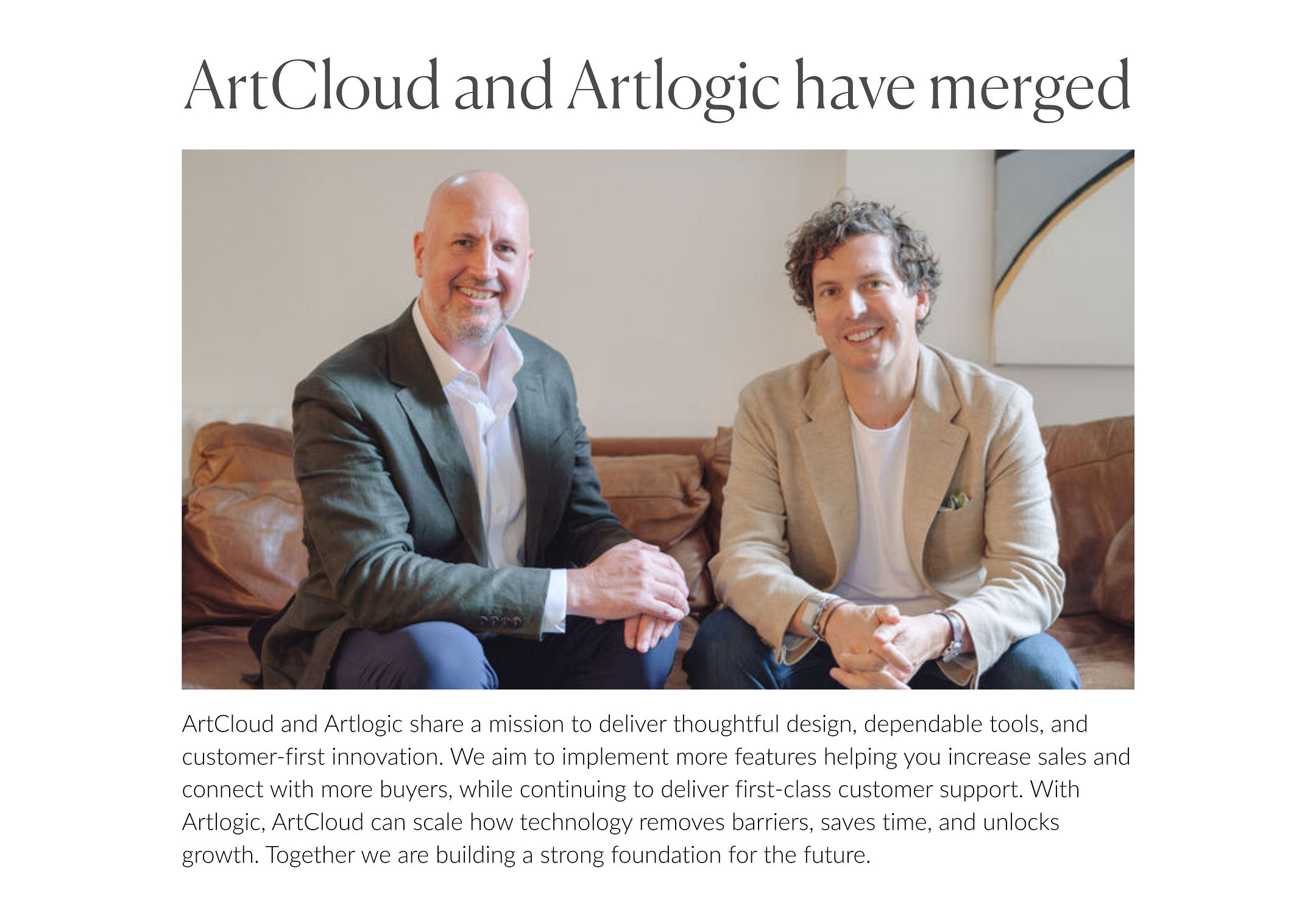 ArtCloud merged with Artlogic